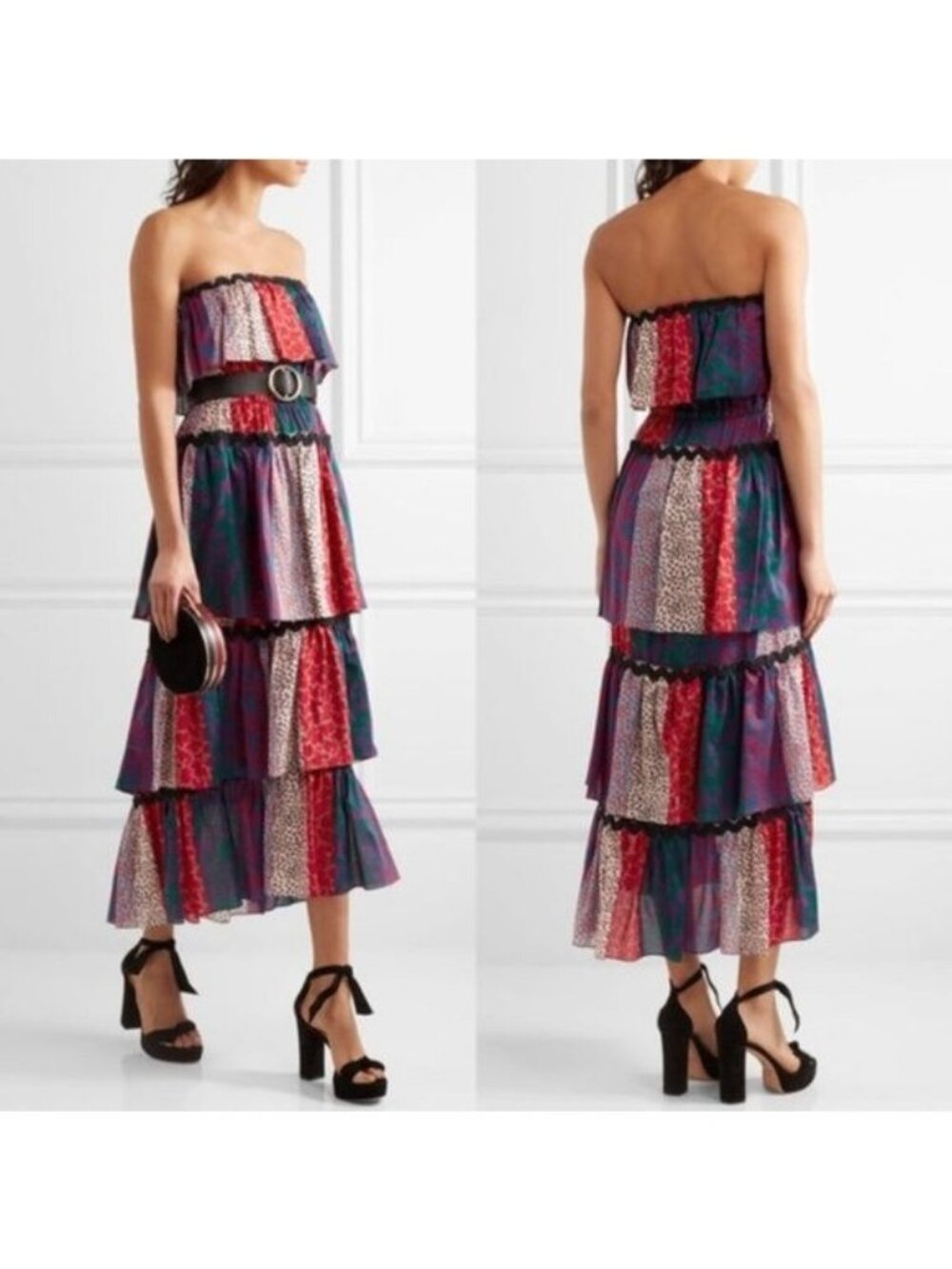 Sonia Rykiel Strapless Tiered Midi Dress RicRac RESORT Maxi